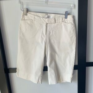 White House Black Market Off White 11" inseam Bermuda Style Shorts